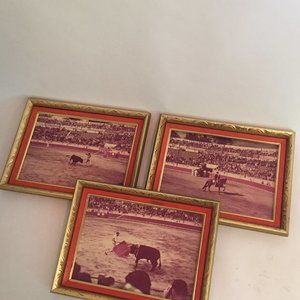 (3) Framed Matador Vintage Photographs